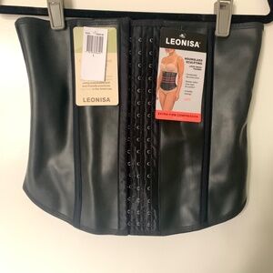 NWT Leonisa Hourglass Sculpting Black Latex Waist Trainer
